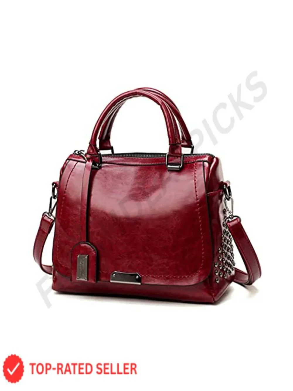Retro PU Leather Satchel Crossbody Bag Women's Top Handle Shoulder Bag Work